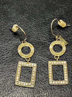 Coach Gold-Tone Geometric Drop Earrings